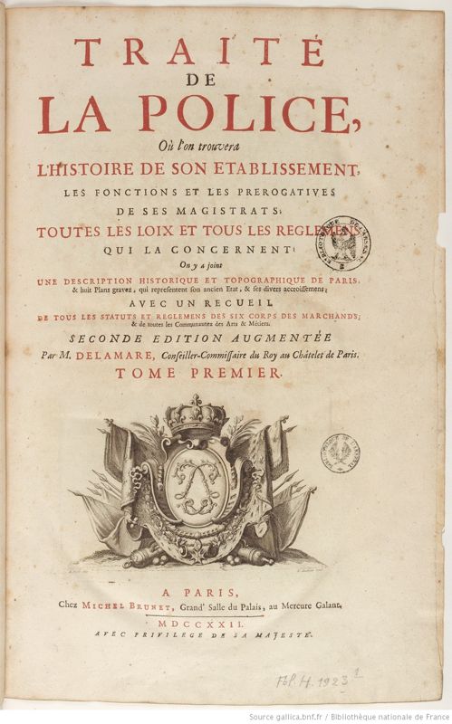 On a retrouvé Nicolas le Floch, ou le “Traité de la police” de Nicolas de La Marre