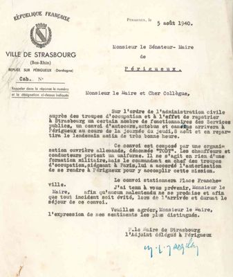 Août 1940 : le rapatriement des fonctionnaires de Strasbourg